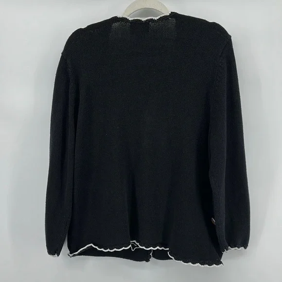 VTG Studio Black Christmas Cardigan with Festive Cardinal Design Sz 1X - Picture 9 of 11